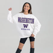 WASHINGTON HUSKIES FREESTYLE PREMIUM FLEECE CREWNECK PULLOVER