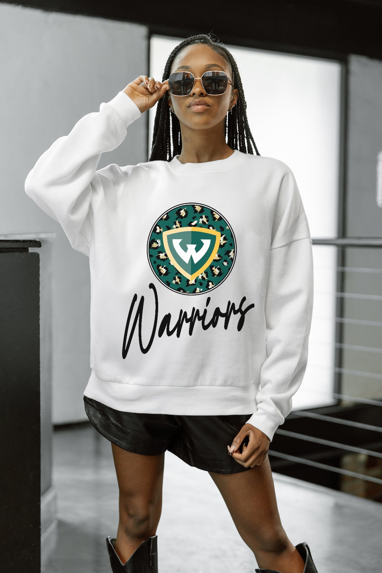 WAYNE STATE WARRIORS WILD BREAKTHROUGH PREMIUM FLEECE CREWNECK PULLOVER