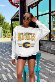 WISCONSIN-EAU CLAIRE BLUGOLDS SWIFT STRIKE PREMIUM FLEECE DROP SHOULDER CREWNECK PULLOVER