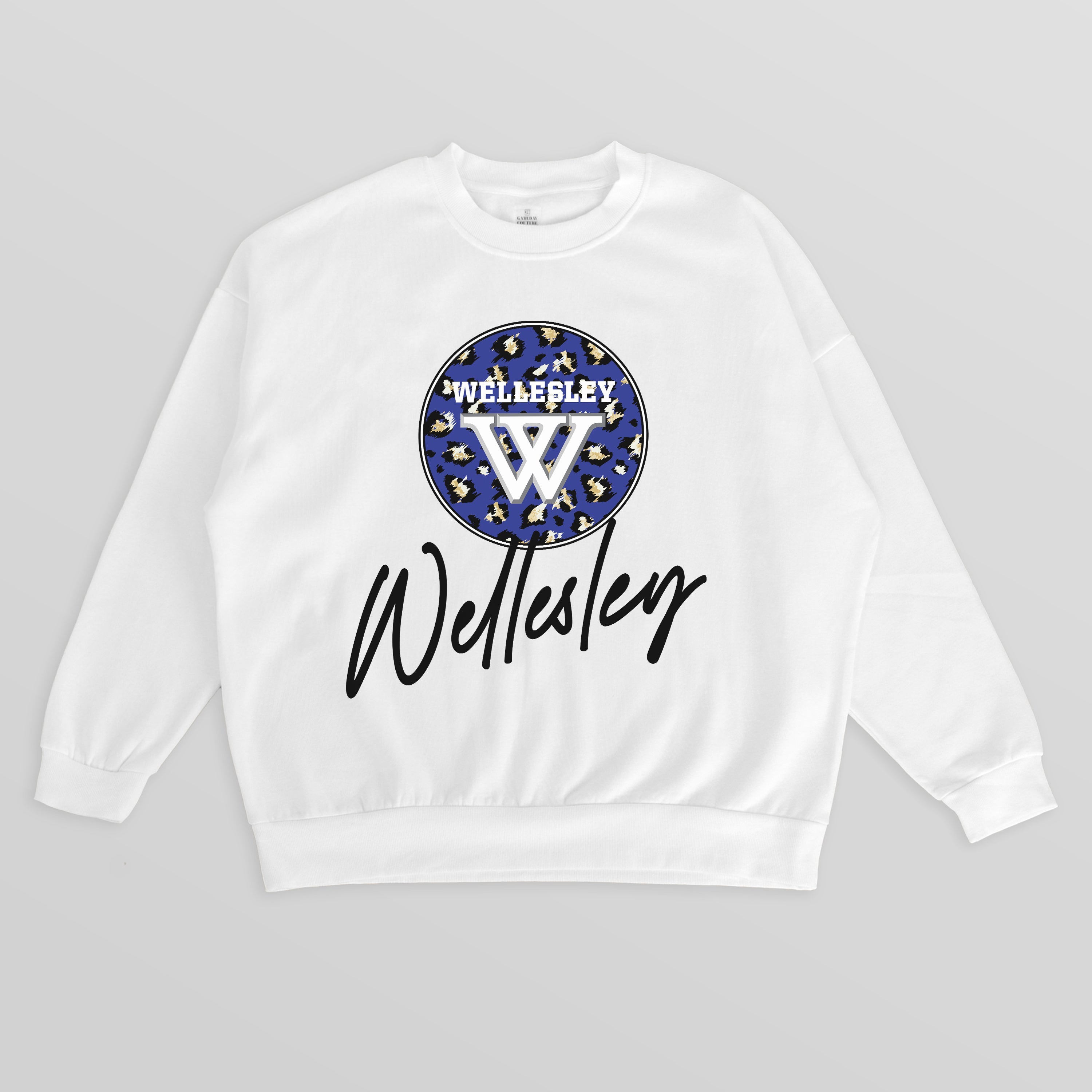 WELLESLEY BLUE WILD BREAKTHROUGH PREMIUM FLEECE CREWNECK PULLOVER