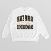 WAKE FOREST DEMON DEACONS FADED FORMATION PREMIUM FLEECE DROP SHOULDER CREWNECK PULLOVER
