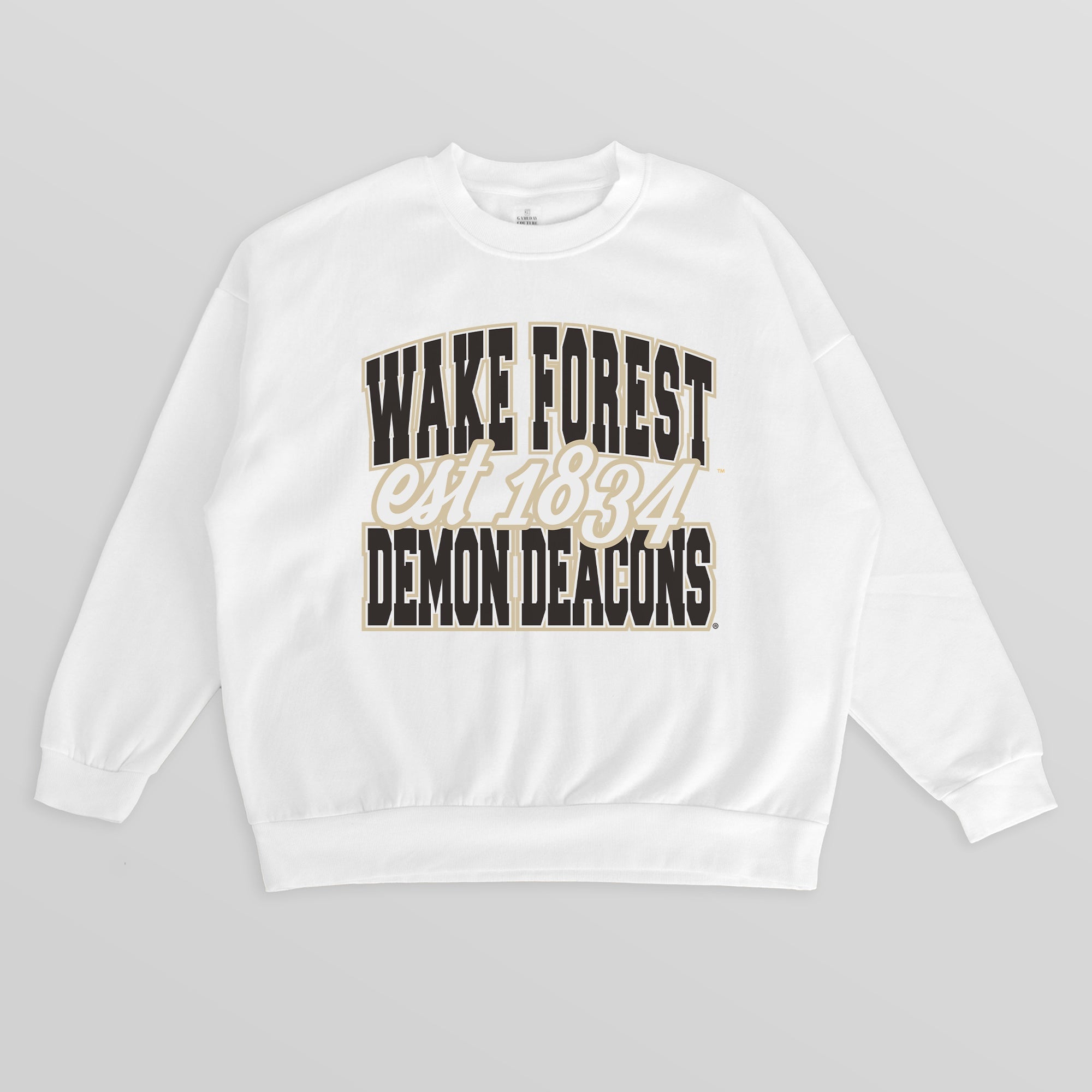 WAKE FOREST DEMON DEACONS FADED FORMATION PREMIUM FLEECE DROP SHOULDER CREWNECK PULLOVER