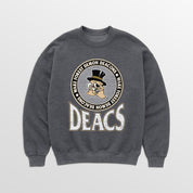 WAKE FOREST DEMON DEACONS SATURDAY SEAL PREMIUM FLEECE DROP SHOULDER CREWNECK PULLOVER