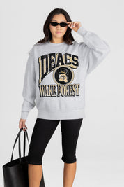 WAKE FOREST DEMON DEACONS GAME ON PREMIUM FLEECE DROP SHOULDER CREWNECK PULLOVER
