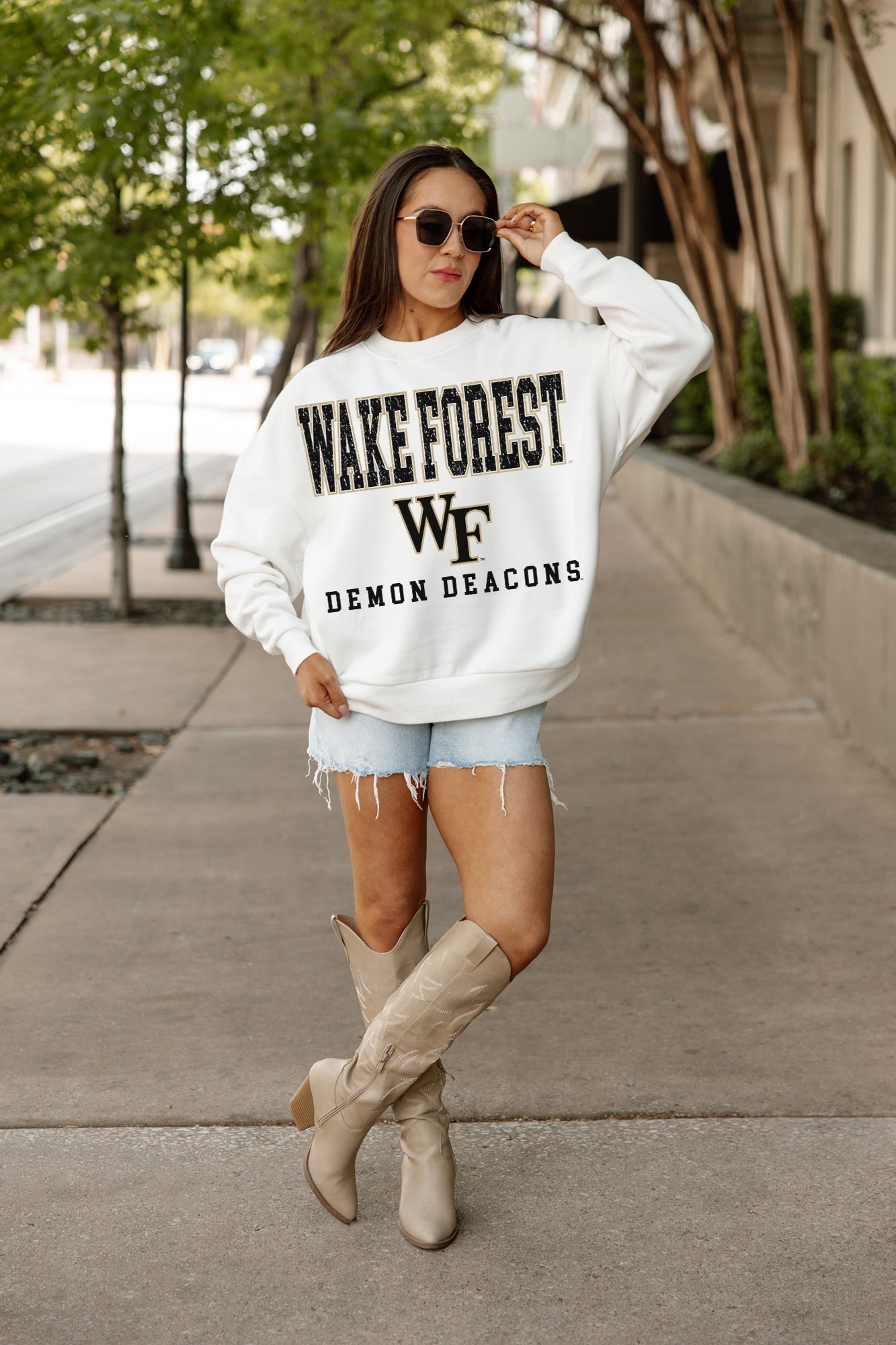 WAKE FOREST DEMON DEACONS FREESTYLE PREMIUM FLEECE CREWNECK PULLOVER