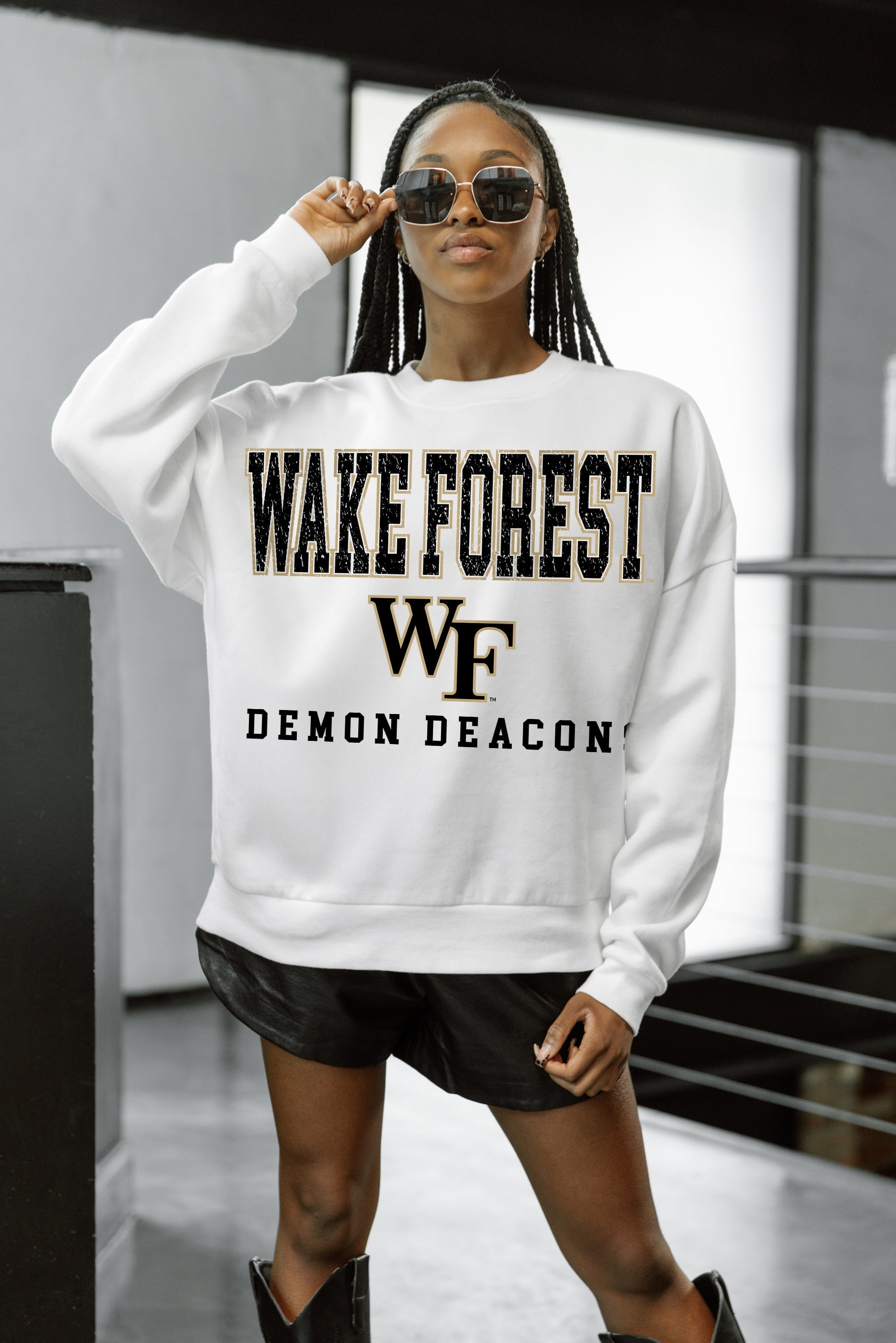 WAKE FOREST DEMON DEACONS FREESTYLE PREMIUM FLEECE CREWNECK PULLOVER