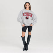 WISCONSIN BADGERS TRADITION REFINED PREMIUM FLEECE CREWNECK PULLOVER