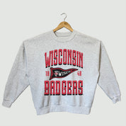 WISCONSIN BADGERS PENNANT PRIDE PREMIUM FLEECE DROP SHOULDER CREWNECK PULLOVER