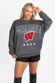 WISCONSIN BADGERS RISING STAR PREMIUM FLEECE CREWNECK PULLOVER