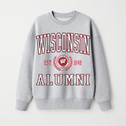 WISCONSIN BADGERS DEGREE UNLOCKED PREMIUM DROP SHOULDER FLEECE CREWNECK PULLOVER