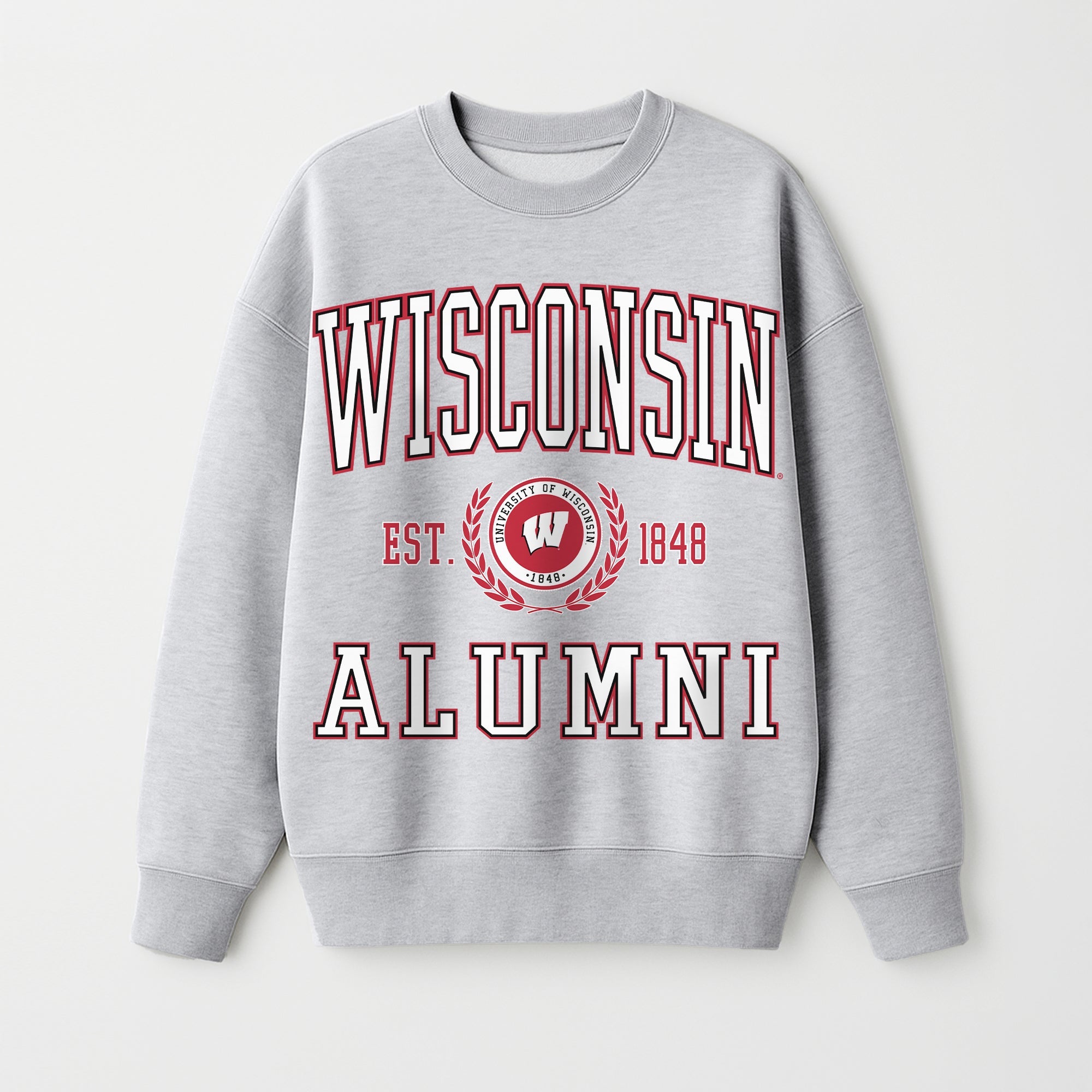 WISCONSIN BADGERS DEGREE UNLOCKED PREMIUM DROP SHOULDER FLEECE CREWNECK PULLOVER