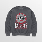 WISCONSIN BADGERS SATURDAY SEAL PREMIUM FLEECE DROP SHOULDER CREWNECK PULLOVER