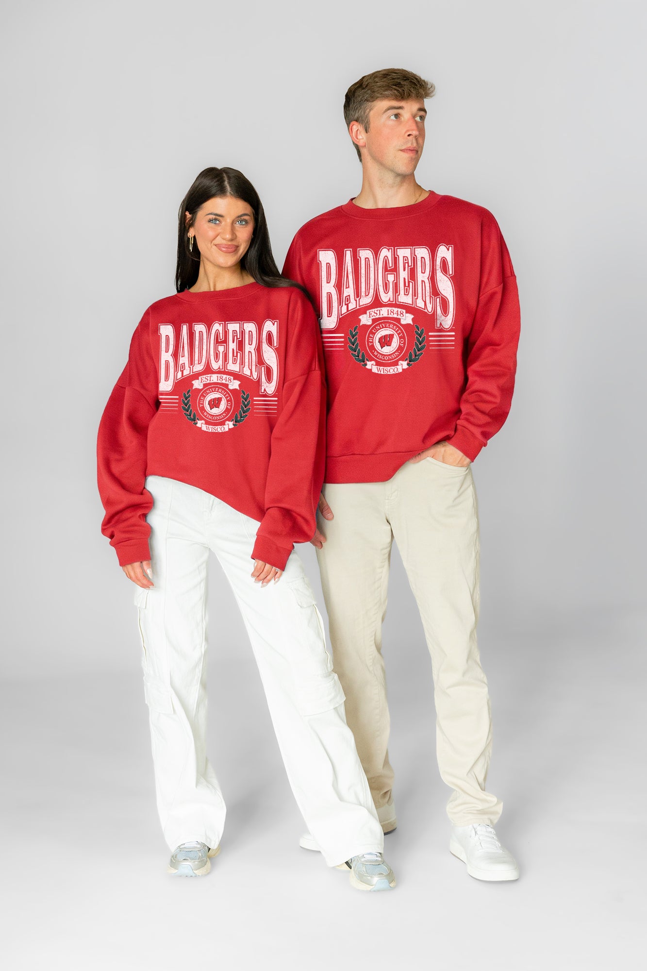 WISCONSIN BADGERS HONOR BOUND PREMIUM FLEECE CREWNECK PULLOVER