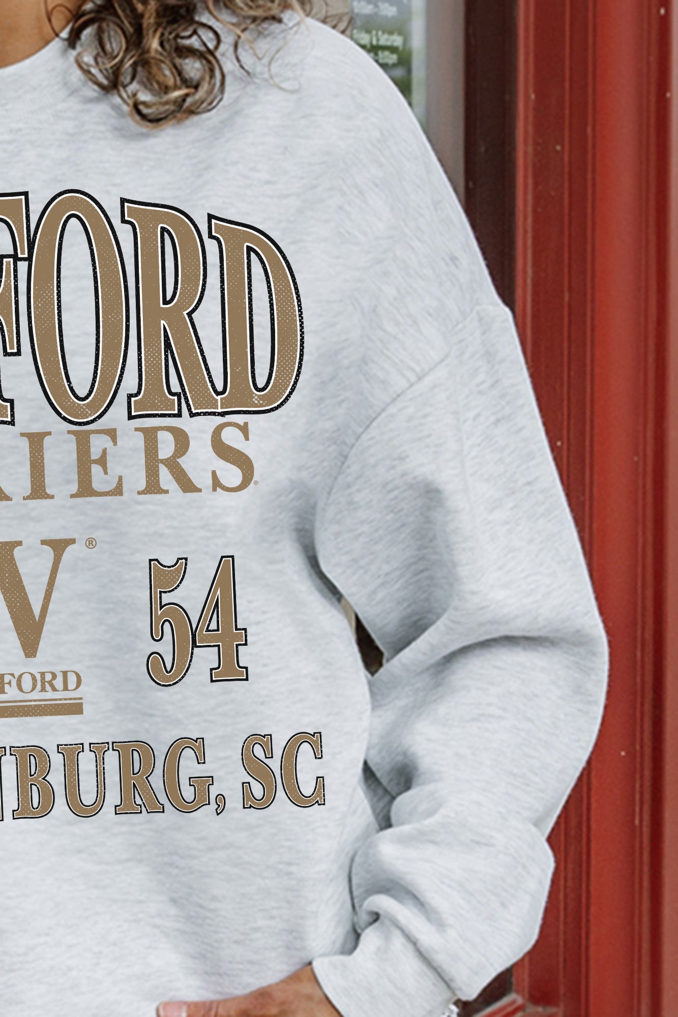 WOFFORD COLLEGE TERRIERS ALLEGIANCE PREMIUM FLEECE DROP SHOULDER CREWNECK PULLOVER