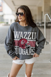 WASHINGTON STATE COUGARS WILD TAILGATE PREMIUM FLEECE DROP SHOULDER CREWNECK PULLOVER