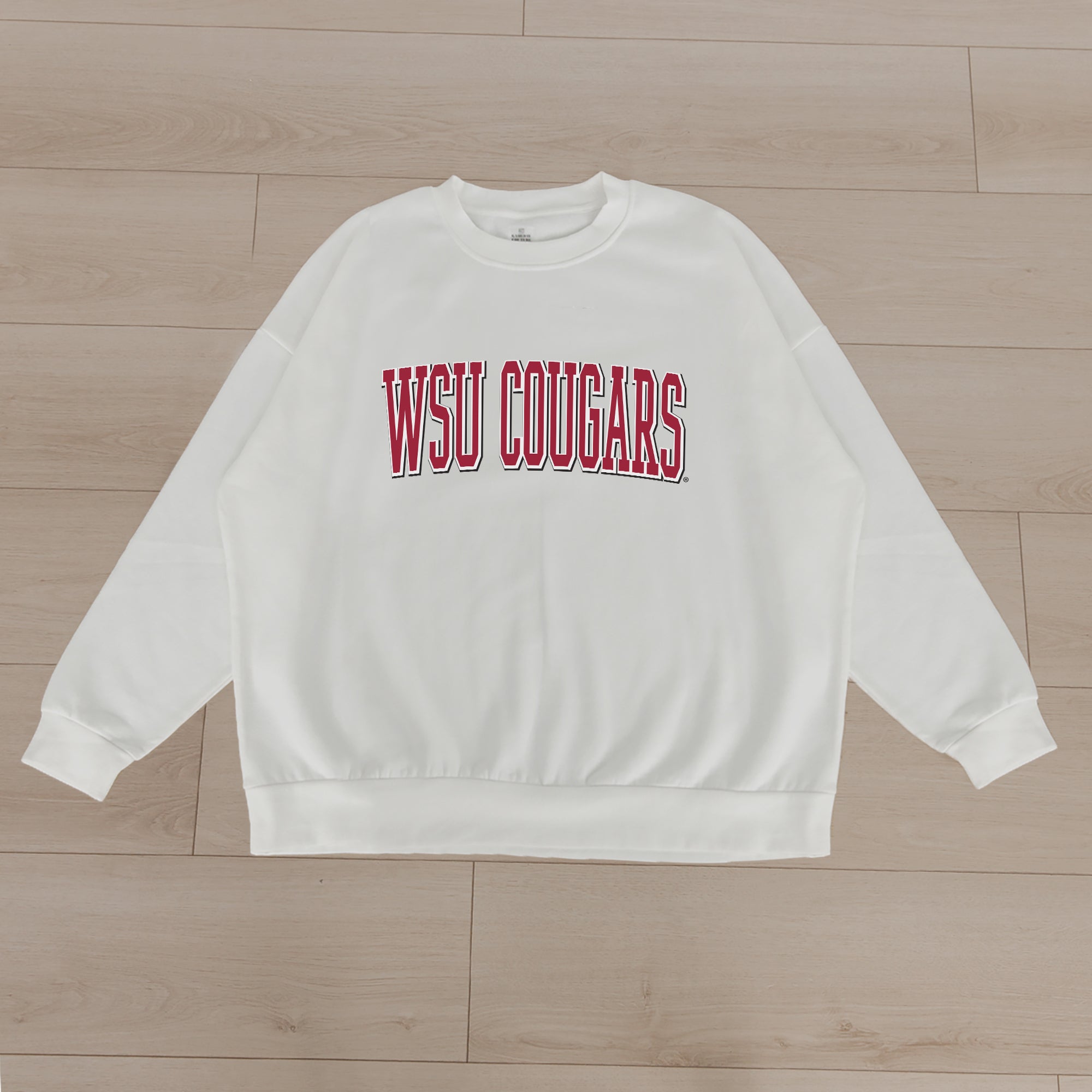 WASHINGTON STATE COUGARS ALL-STAR APPEAL PREMIUM FLEECE DROP SHOULDER CREWNECK PULLOVER BY MADI PREWETT TROUTT