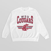 WASHINGTON STATE COUGARS SWIFT STRIKE PREMIUM FLEECE DROP SHOULDER CREWNECK PULLOVER