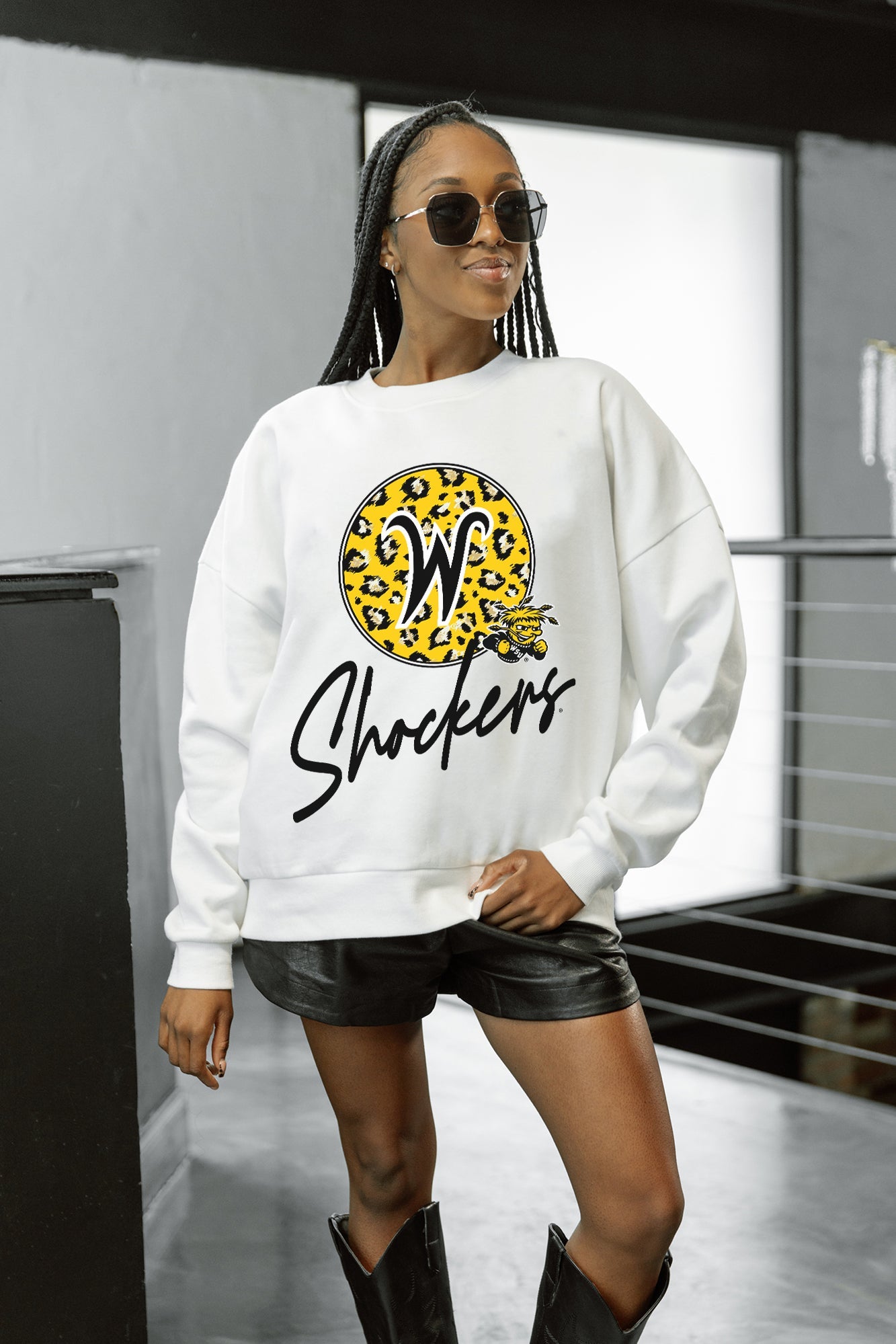 WICHITA STATE SHOCKERS WILD BREAKTHROUGH PREMIUM FLEECE CREWNECK PULLOVER