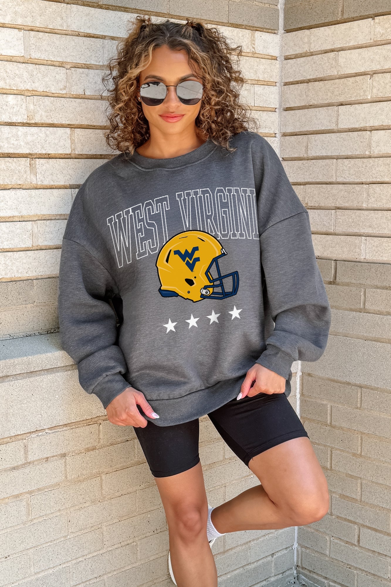 WEST VIRGINIA MOUNTAINEERS RISING STAR PREMIUM FLEECE CREWNECK PULLOVER
