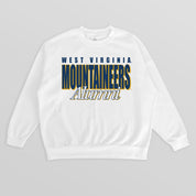 WEST VIRGINIA MOUNTAINEERS ALUMNI ERA PREMIUM DROP SHOULDER FLEECE CREWNECK PULLOVER