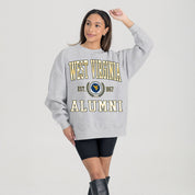 WEST VIRGINIA MOUNTAINEERS DEGREE UNLOCKED PREMIUM DROP SHOULDER FLEECE CREWNECK PULLOVER