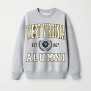 WEST VIRGINIA MOUNTAINEERS DEGREE UNLOCKED PREMIUM DROP SHOULDER FLEECE CREWNECK PULLOVER