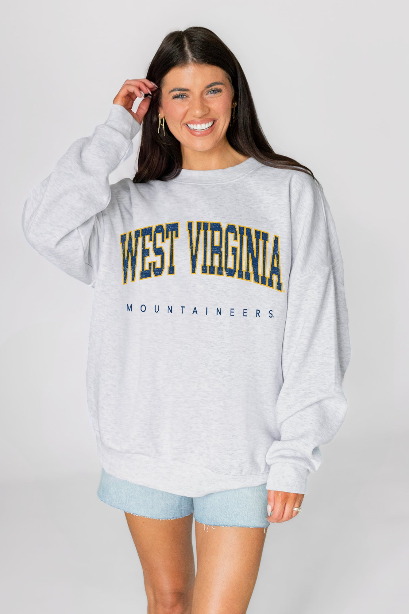 WEST VIRGINIA MOUNTAINEERS NEXT MOVE PREMIUM FLEECE UNISEX CREWNECK PULLOVER