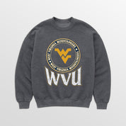 WEST VIRGINIA MOUNTAINEERS SATURDAY SEAL PREMIUM FLEECE DROP SHOULDER CREWNECK PULLOVER