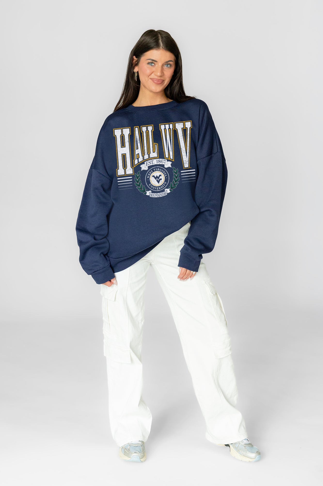 WEST VIRGINIA MOUNTAINEERS HONOR BOUND PREMIUM FLEECE CREWNECK PULLOVER