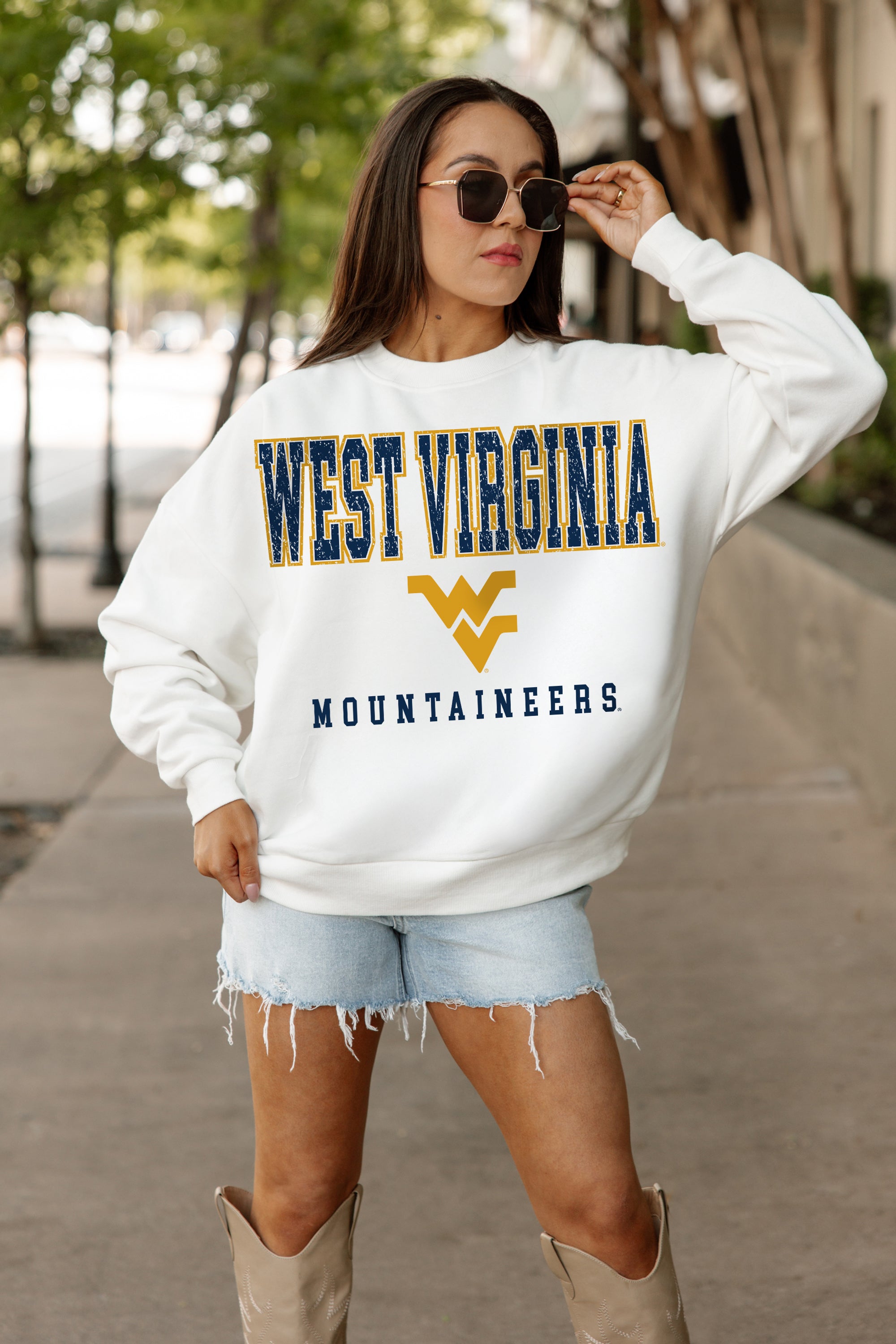 WEST VIRGINIA MOUNTAINEERS Freestyle Fleece Drop-Shoulder Pullover