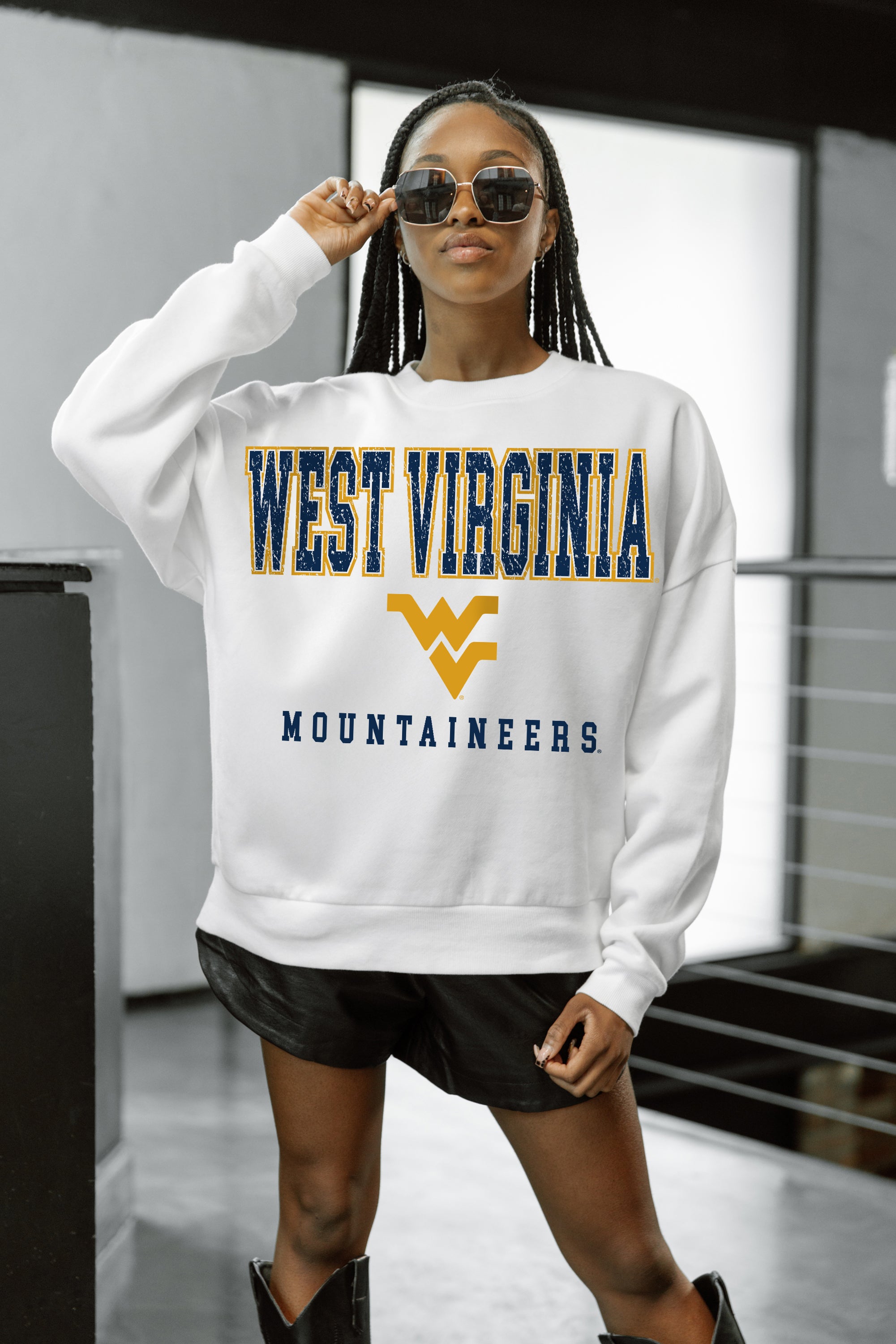 WEST VIRGINIA MOUNTAINEERS Freestyle Fleece Drop-Shoulder Pullover