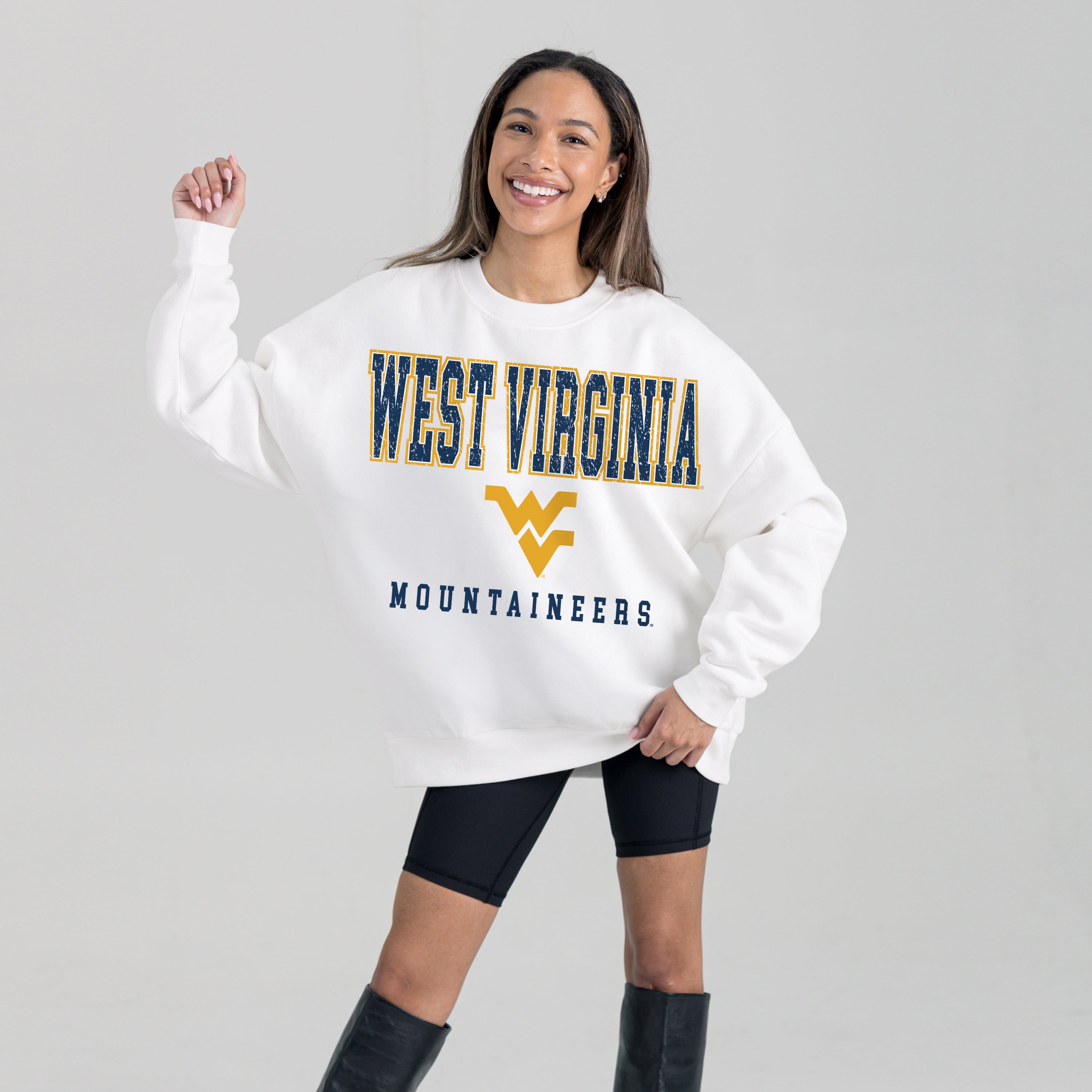 WEST VIRGINIA MOUNTAINEERS Freestyle Fleece Drop-Shoulder Pullover