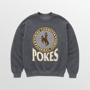 WYOMING COWBOYS SATURDAY SEAL PREMIUM FLEECE DROP SHOULDER CREWNECK PULLOVER