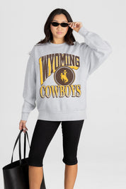WYOMING COWBOYS GAME ON PREMIUM FLEECE DROP SHOULDER CREWNECK PULLOVER