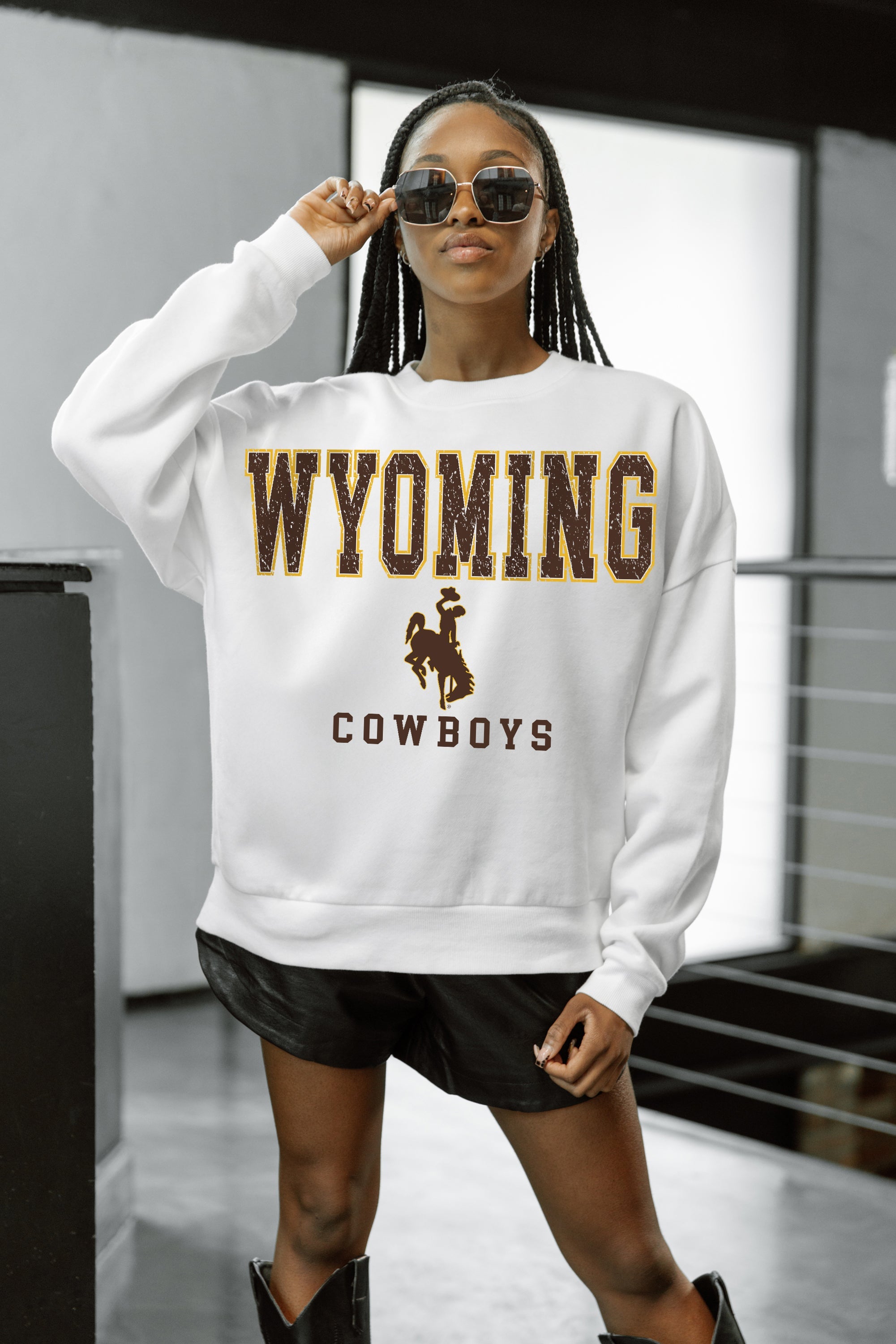 WYOMING COWBOYS FREESTYLE PREMIUM FLEECE CREWNECK PULLOVER
