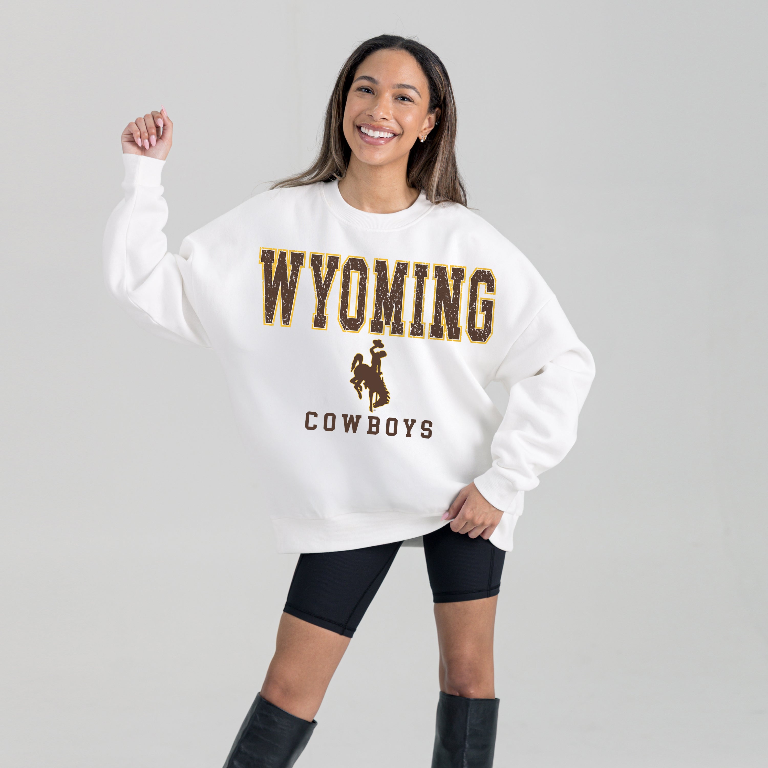 WYOMING COWBOYS FREESTYLE PREMIUM FLEECE CREWNECK PULLOVER