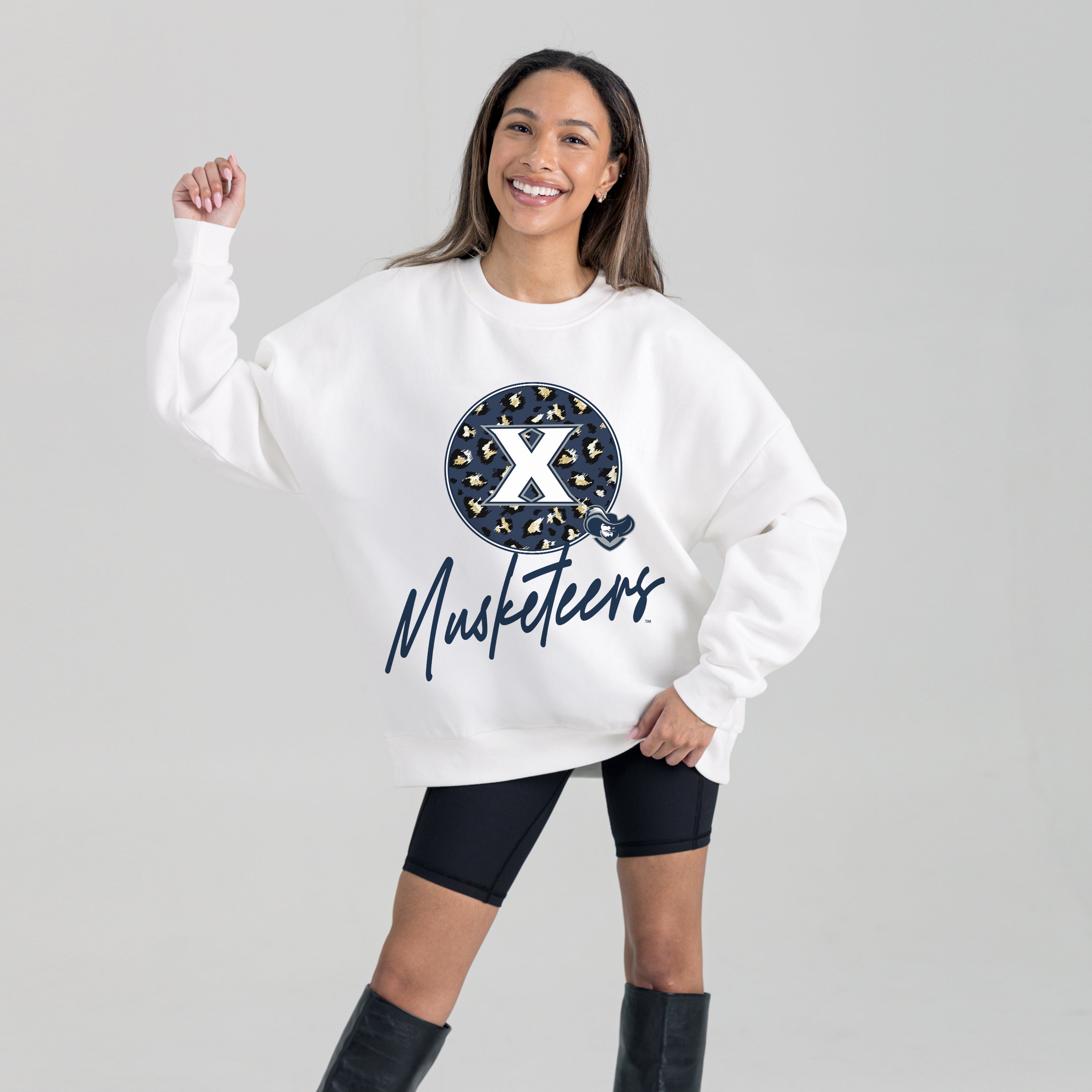 XAVIER MUSKETEERS WILD BREAKTHROUGH PREMIUM FLEECE CREWNECK PULLOVER