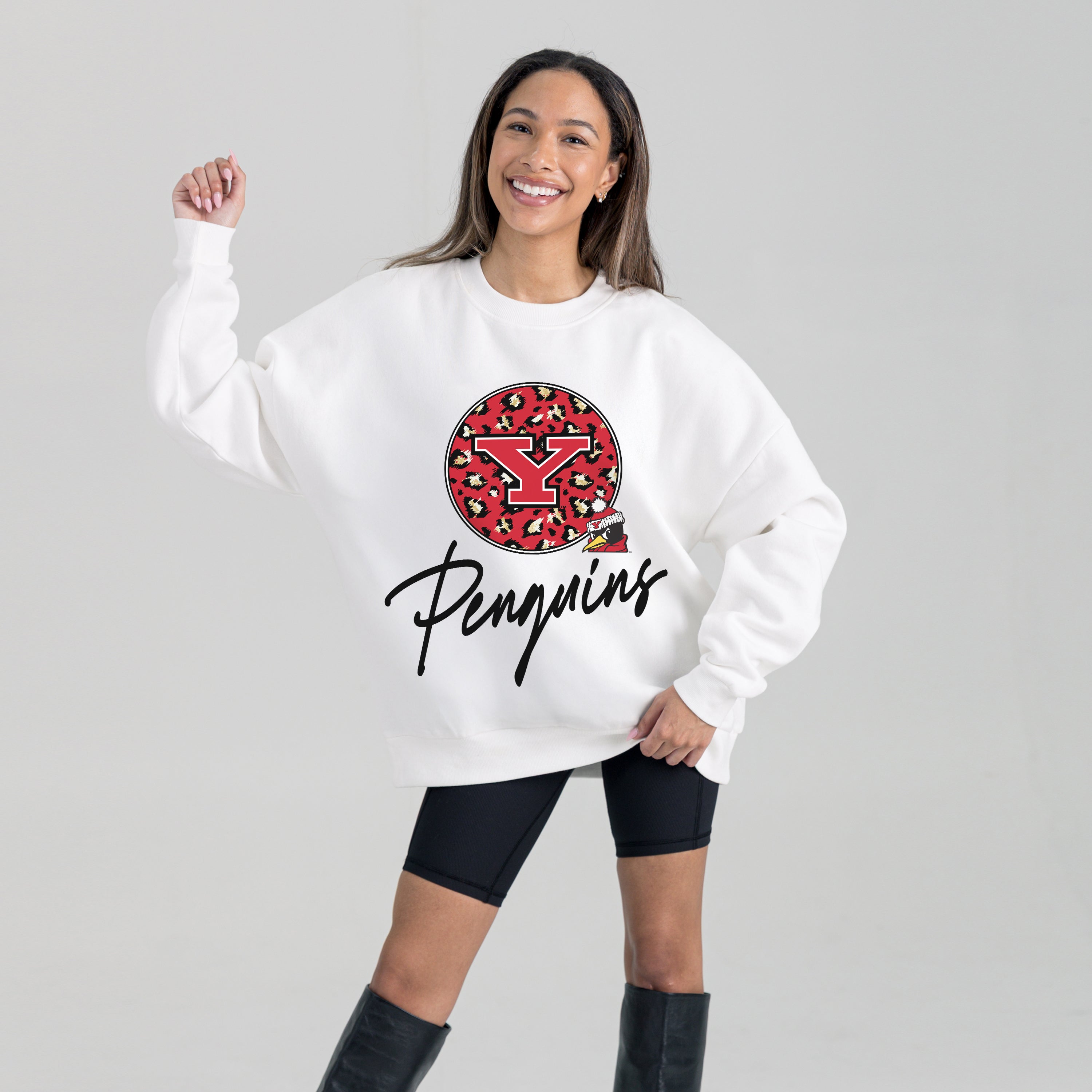 YOUNGSTOWN STATE PENGUINS WILD BREAKTHROUGH PREMIUM FLEECE CREWNECK PULLOVER