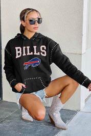 BUFFALO BILLS Catch the Vibe Studded Detail Fleece Front-Pocket Hoodie