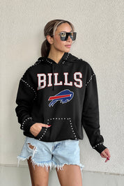 BUFFALO BILLS Catch the Vibe Studded Detail Fleece Front-Pocket Hoodie
