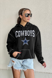 DALLAS COWBOYS Catch the Vibe Studded Detail Fleece Front-Pocket Hoodie