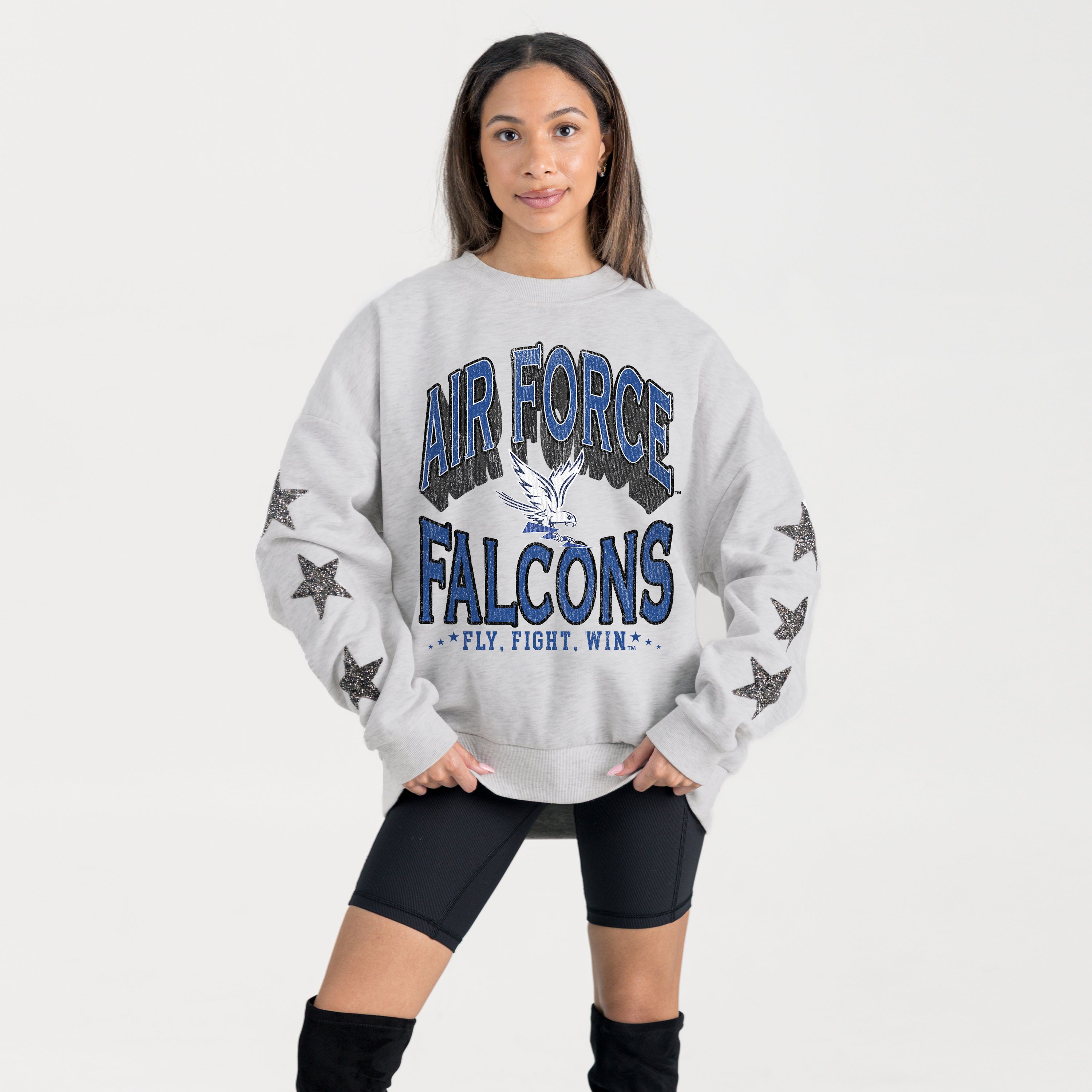 AIR FORCE FALCONS RESILIENCE STAR EMBELLISHED CREW SWEATSHIRT