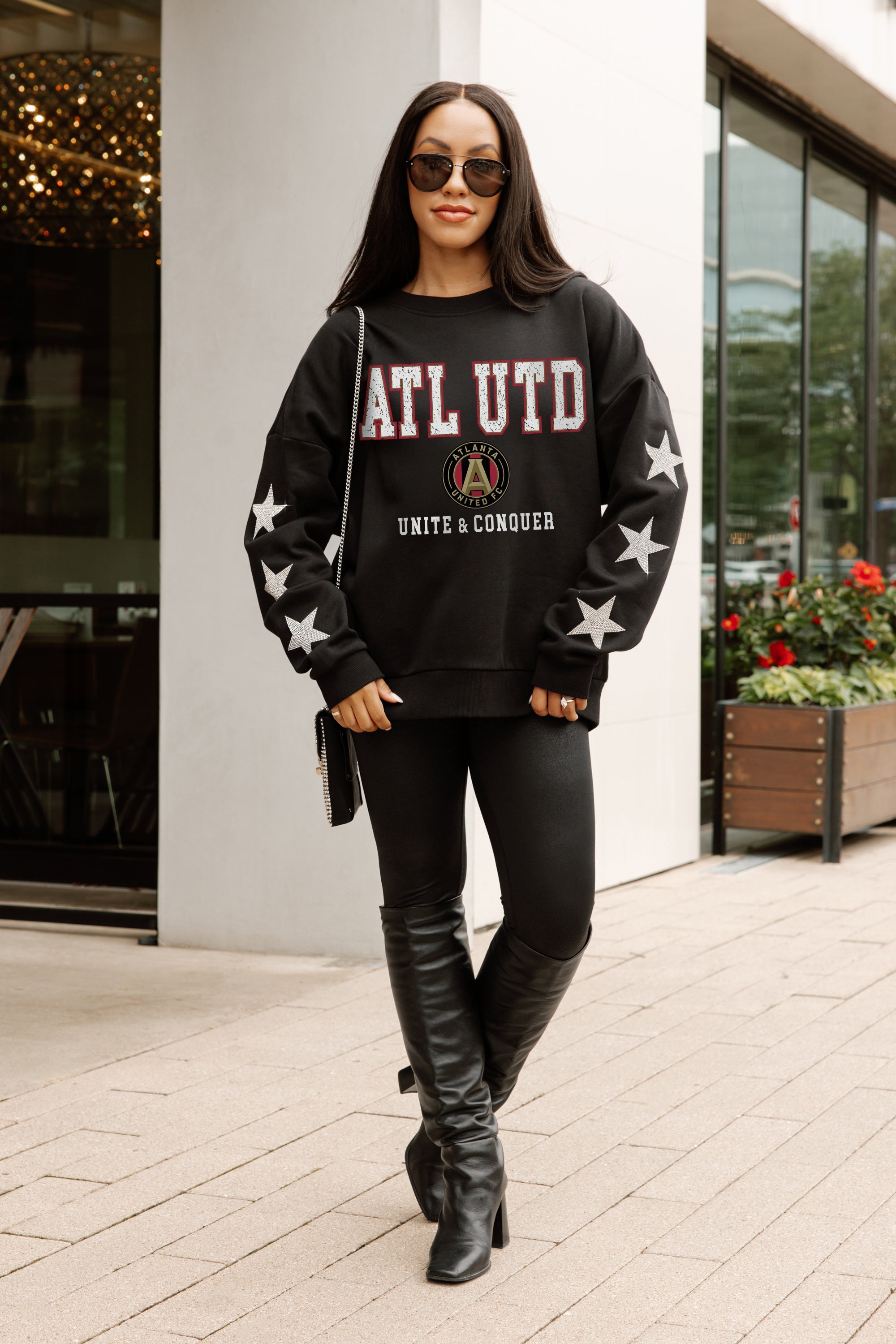 ATLANTA UNITED FC VELOCITY STAR EMBELLISHED CREW SWEATSHIRT