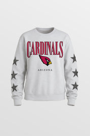 ARIZONA CARDINALS BOLD PLAY STAR EMBELLISHED CREW SWEATSHIRT BY RANDI MAHOMES