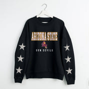 ARIZONA STATE SUN DEVILS VELOCITY STAR EMBELLISHED CREW SWEATSHIRT