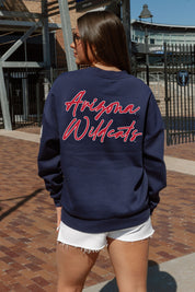 ARIZONA WILDCATS DEDICATION EMBELLISHED STAR SLEEVE CREWNECK PULLOVER