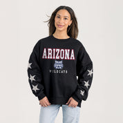 ARIZONA WILDCATS VELOCITY STAR EMBELLISHED CREW SWEATSHIRT