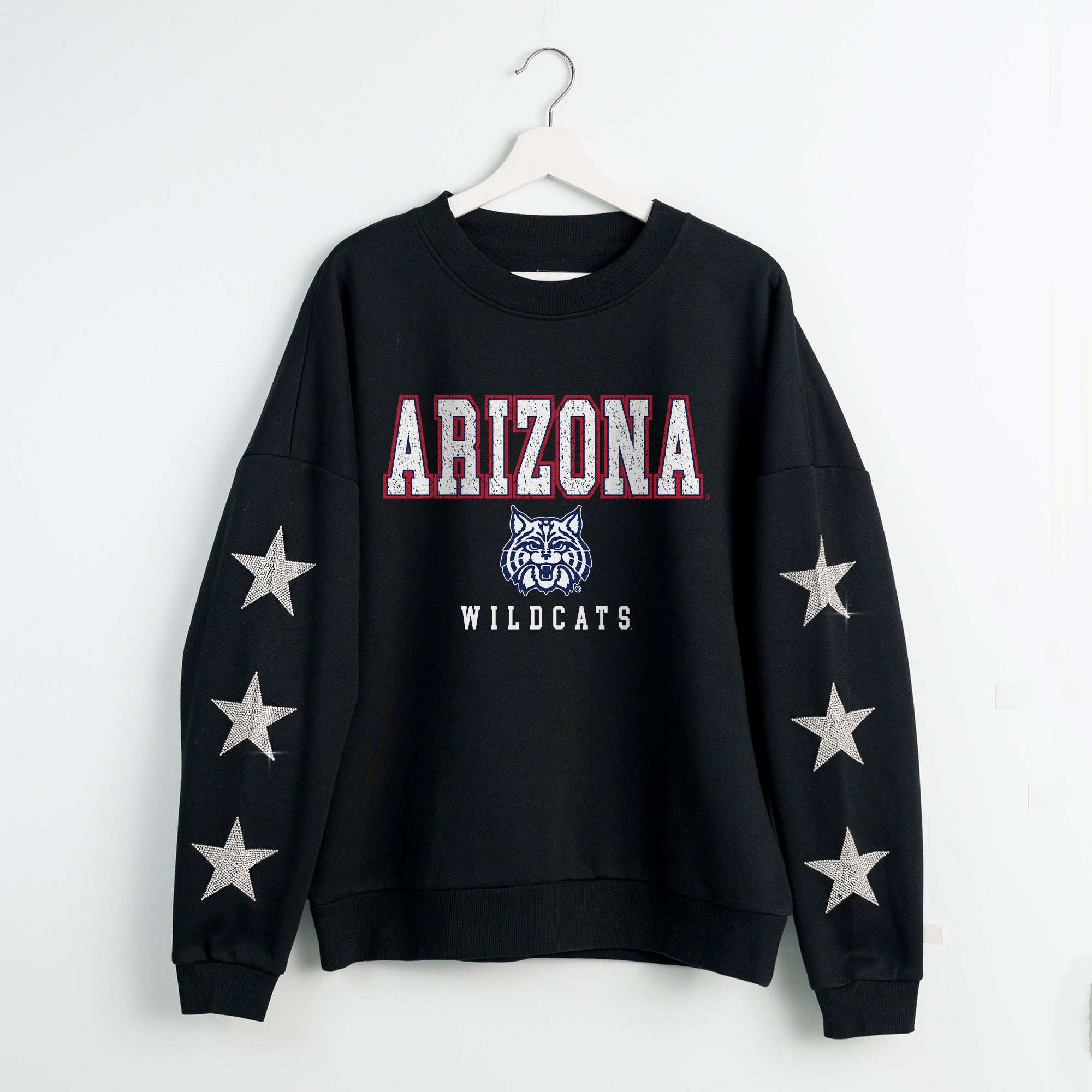 ARIZONA WILDCATS VELOCITY STAR EMBELLISHED CREW SWEATSHIRT