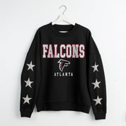 ATLANTA FALCONS VELOCITY STAR EMBELLISHED CREW SWEATSHIRT