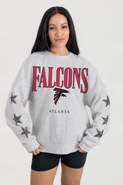 ATLANTA FALCONS BOLD PLAY STAR EMBELLISHED CREW SWEATSHIRT BY RANDI MAHOMES